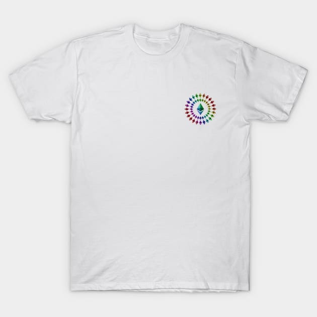 Ethereum – Circle Small Logo – Rainbow T-Shirt by felixbunny
